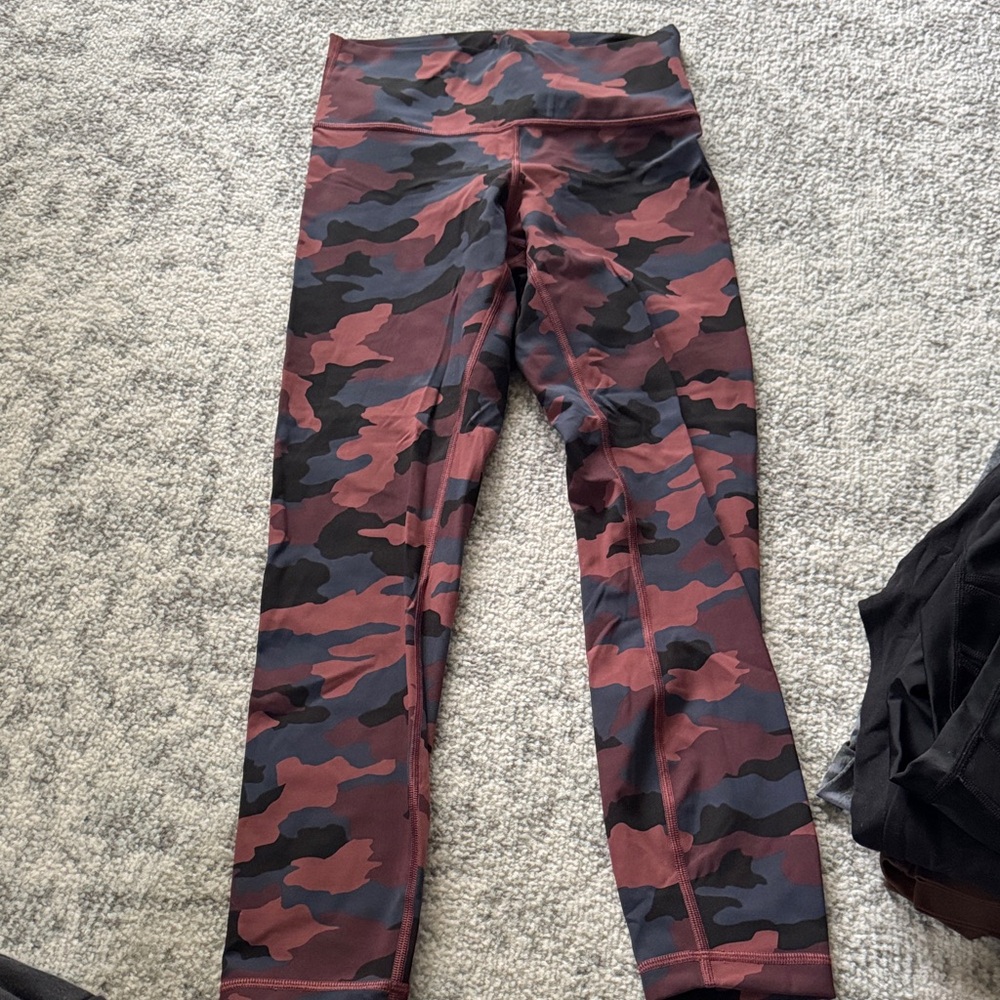 lululemon athletica Burgundy Camo Leggings